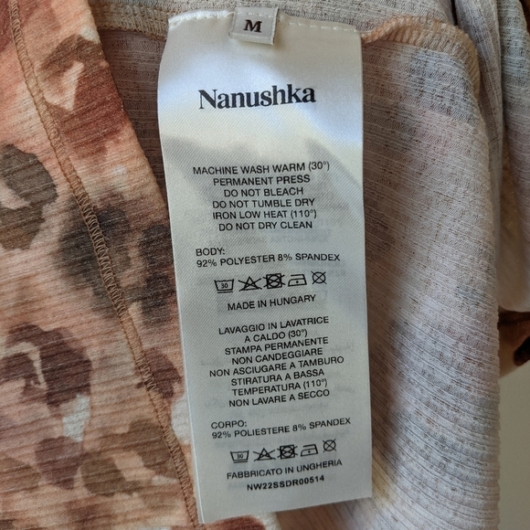 Nanushka Cathleen Mini Dress Bodycon Long sleeve Ribbed Animal Print NWT - Picture 9 of 9